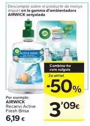Caprabo Air wick - recanvi active fresh brisa oferta