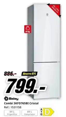MediaMarkt Balay - combi 3kpd756bi cristal oferta