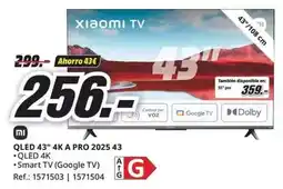 MediaMarkt Xiaomi - qled 43 4k a pro 2025 43 oferta