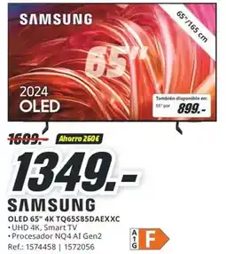 MediaMarkt Samsung - oled 65 4k tq65s85daexxc oferta