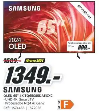 MediaMarkt Samsung - oled 65 4k tq65s85daexxc oferta