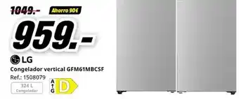 MediaMarkt Lg - congelador vertical gfm61mbcsf oferta