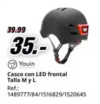 MediaMarkt Youin - casco con led frontal talla m y l oferta