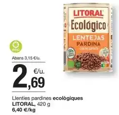 BonpreuEsclat Litoral - llenties pardines ecologiques oferta