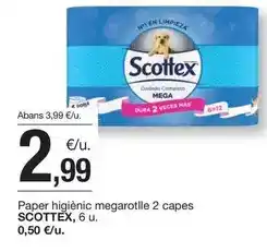 BonpreuEsclat Scottex - paper higienic megarotlle 2 capes oferta