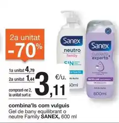 BonpreuEsclat Sanex - gel de bany equilibrant o neutre family oferta