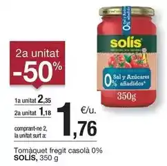 BonpreuEsclat Solís - tomaquet fregit casola 0% oferta