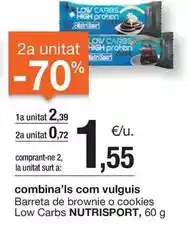 BonpreuEsclat Nutrisport - barreta de brownie o cookies low carbs oferta