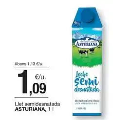 BonpreuEsclat La asturiana - llet semidesnatada oferta
