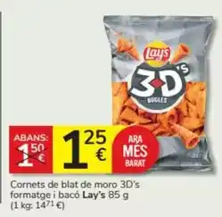 Consum Lay's - cornets de blat de moro 3d's formatge i baco oferta