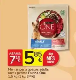 Consum Purina one - menjar per a gossos adults races petites oferta