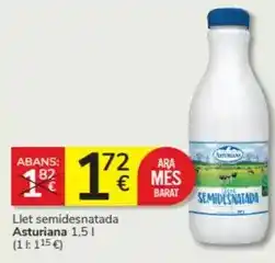 Consum La asturiana - llet semidesnatada oferta