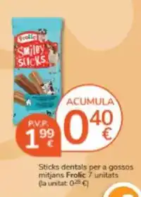 Consum Frolic - sticks dentals per a gossos mitjans oferta