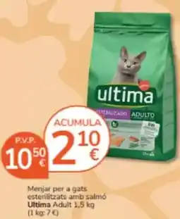 Consum Última - menjar per a gats esterilitzats amb salmo oferta