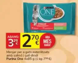Consum Purina one - menjar per a gats esterilitzats amb salmó i gall dindi oferta