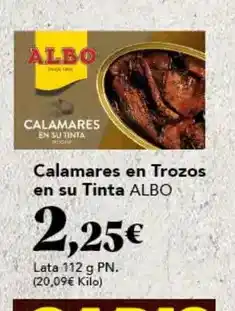 Gadis Albo - calamares en trozos en su tinta oferta