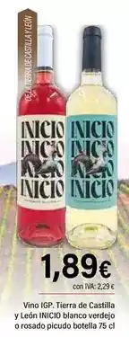 Cash Ifa Inicio - vino igp tierra de castilla y leon blanco verdejo o rosado picual oferta