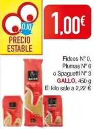 Masymas Gallo - fideos n' 0, plumas n' 6 o spaguetti n' 3 oferta