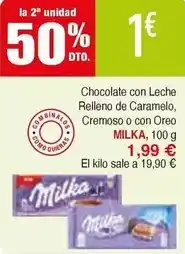 Masymas Milka - chocolate con leche relleno de caramelo, cremoso o con oreo oferta