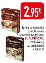 Masymas El almendro - barrita de almendra con chocolate o chocolate negro 70% oferta