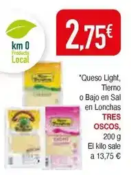 Masymas Tres oscos - queso light, tierno o bajo en sal en lonchas oferta