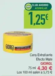 Masymas Giorgi - cera extrafuerte efecto mate oferta