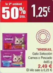 Masymas Whiskas - gato seleccion carnes o pescado oferta