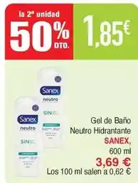 Masymas Sanex - gel de bano neutro hidratante oferta