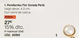 Yanbal Pendientes flor dorada perlé oferta