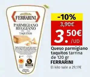 Maskom Supermercados Ferrarini - queso parmigiano taquitos tarrina de 120 gr oferta