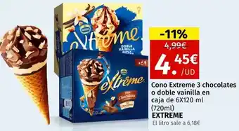 Maskom Supermercados Extreme - cono 3 chocolates o doble vainilla oferta