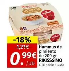 Maskom Supermercados Rikisssimo - hummus de pimiento oferta