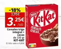 Maskom Supermercados Nestlé - cereales trigo integral + cacao kit kat oferta