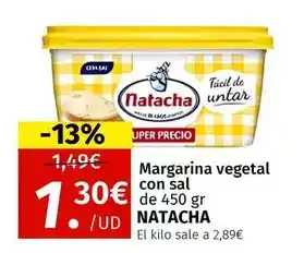 Maskom Supermercados Natacha - margarina vegetal con sal oferta