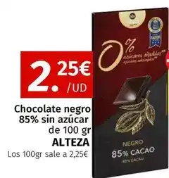 Maskom Supermercados Alteza - chocolate negro 85% sin azucar oferta