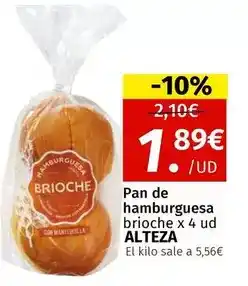Maskom Supermercados Alteza - pan de hamburguesa brioche oferta