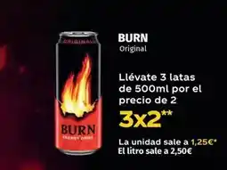 Maskom Supermercados Burn - llevate 3 latas de 500ml por el precio de 2 oferta