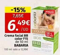 Maskom Supermercados Babaria - crema facial bb color f15 oferta