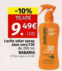 Maskom Supermercados Babaria - leche solar spray aloe vera f30 oferta