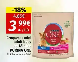Maskom Supermercados Purina one - croquetas mini adult buey oferta