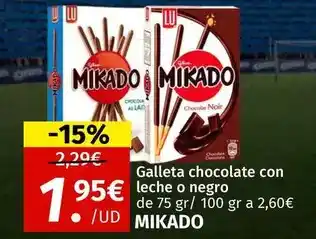 Maskom Supermercados Mikado - galleta chocolate con leche o negro oferta