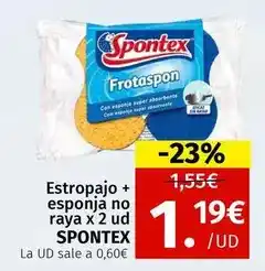 Maskom Supermercados Spontex - estropajo + esponja no raya x 2 ud oferta
