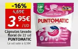 Maskom Supermercados Punto matic - cápsulas lavado floral de 22 ud oferta