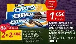 Maskom Supermercados Oreo - galletas remix sabor caramelo o doble crema paquete oferta