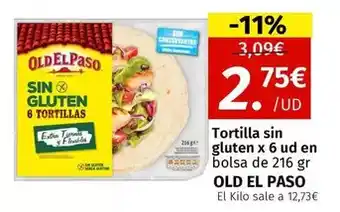 Maskom Supermercados Old el paso - tortilla sin gluten oferta