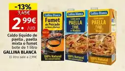 Maskom Supermercados Gallina blanca - caldo liquido de paella, paella mixta o fumet bote de liltro oferta