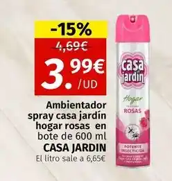 Maskom Supermercados Casa jardín - ambientador spray casa jardin hogar rosas en bote de 600 ml oferta