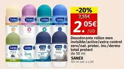 Maskom Supermercados Sanex - desodorante rollon men invisible oferta