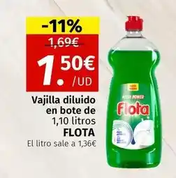 Maskom Supermercados Flota - vajilla diluido en bote de 1,10 litros oferta