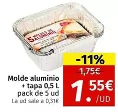 Maskom Supermercados Molde aluminio + tapa oferta